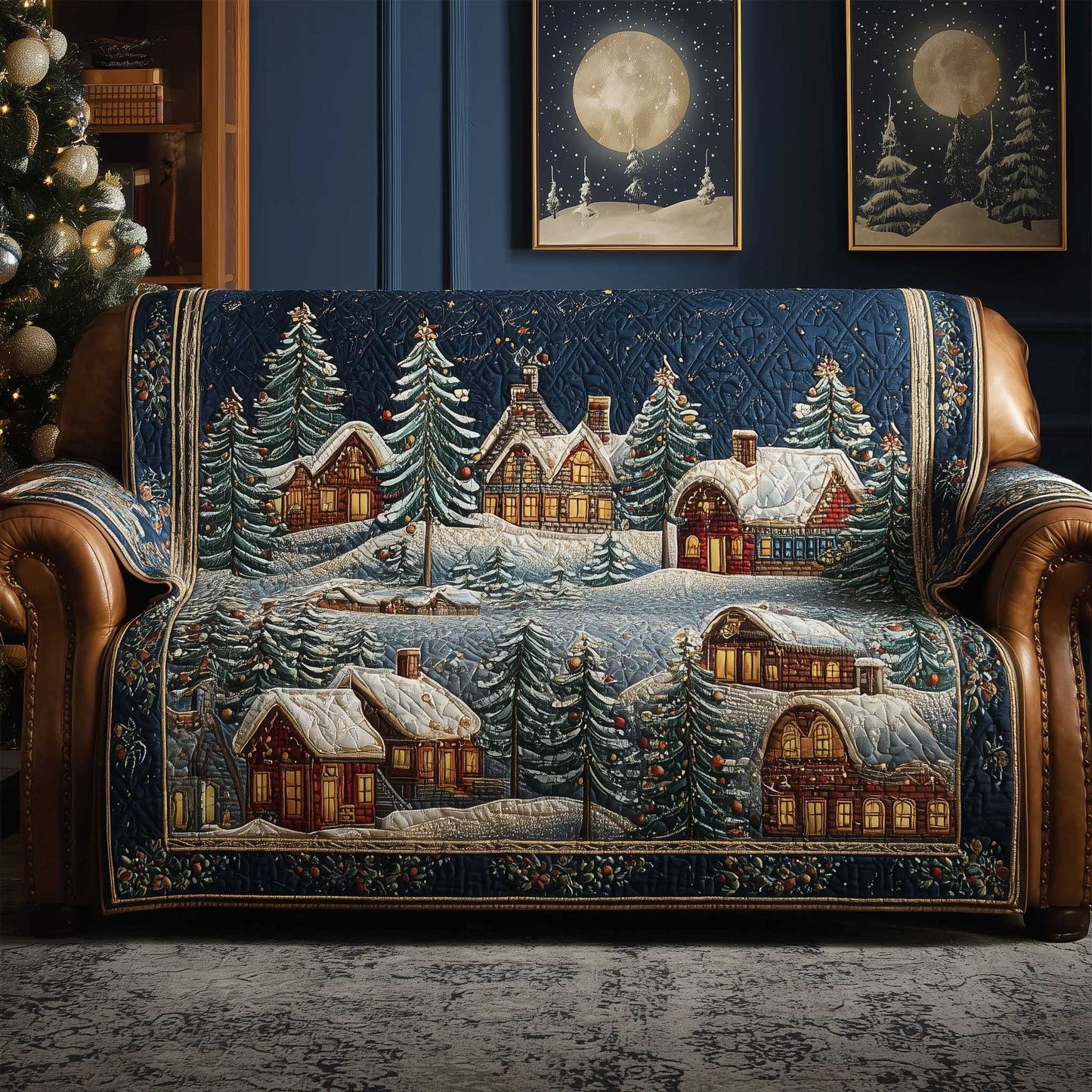 Christmas Wonderland Quilted Sofa Cover GFTOTP13926
