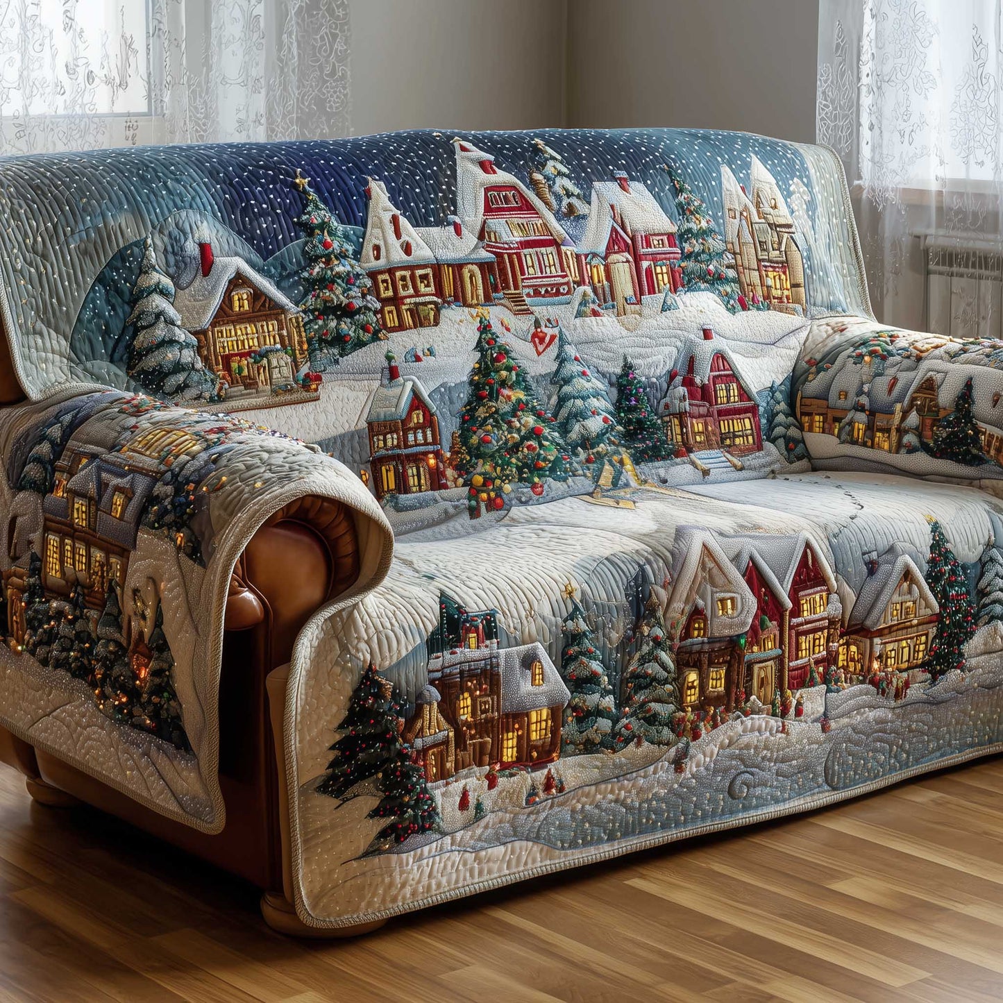 Christmas Wonderland Quilted Sofa Cover GFTOTP13927
