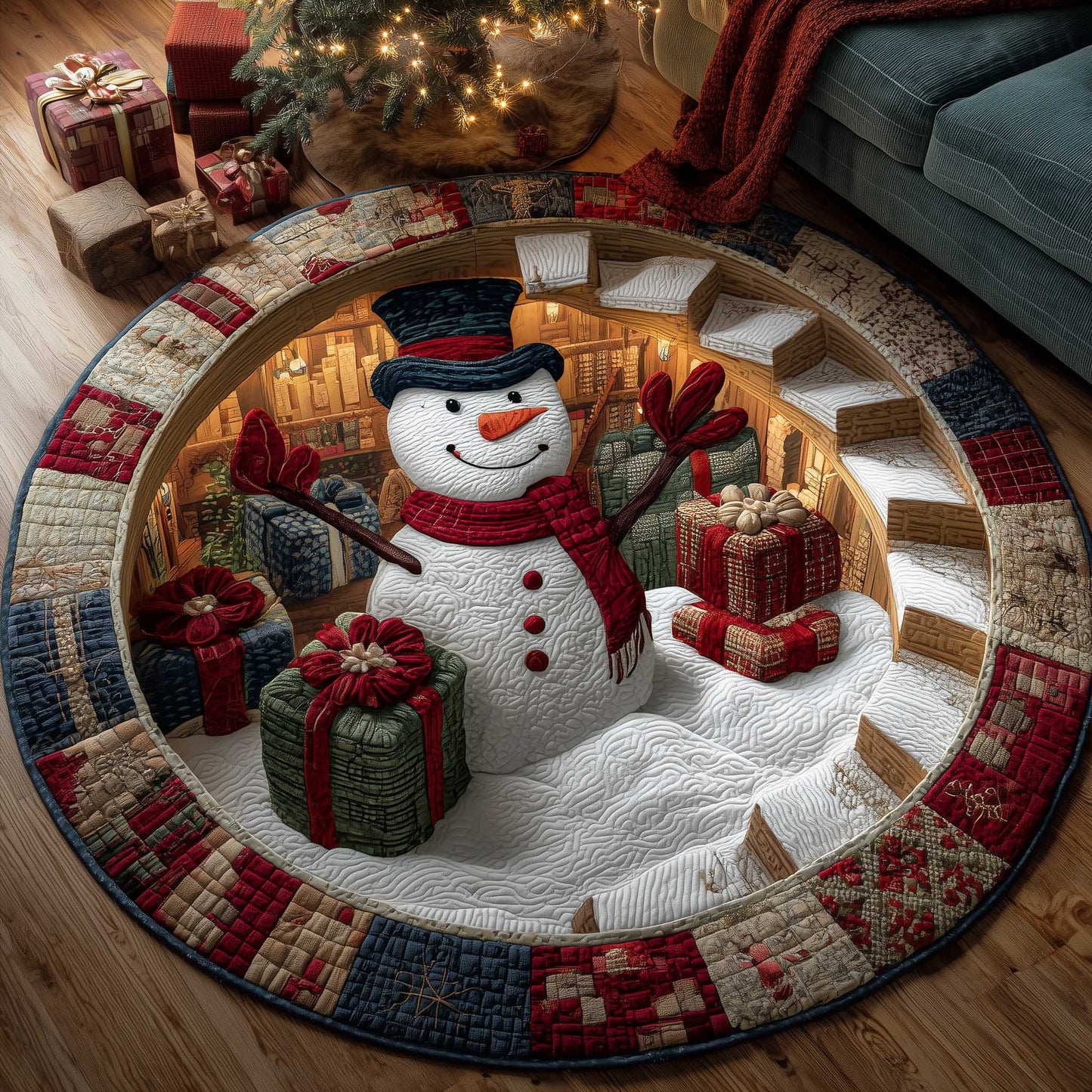 Holiday Workshop Quilted Round Mat GFTOTP13939