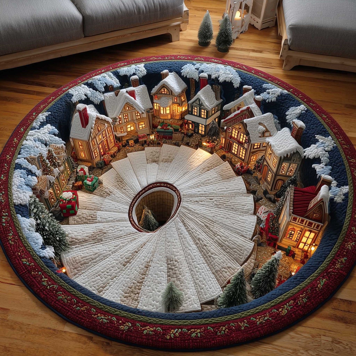 Christmas Wonderland Quilted Round Mat GFTOTP13944