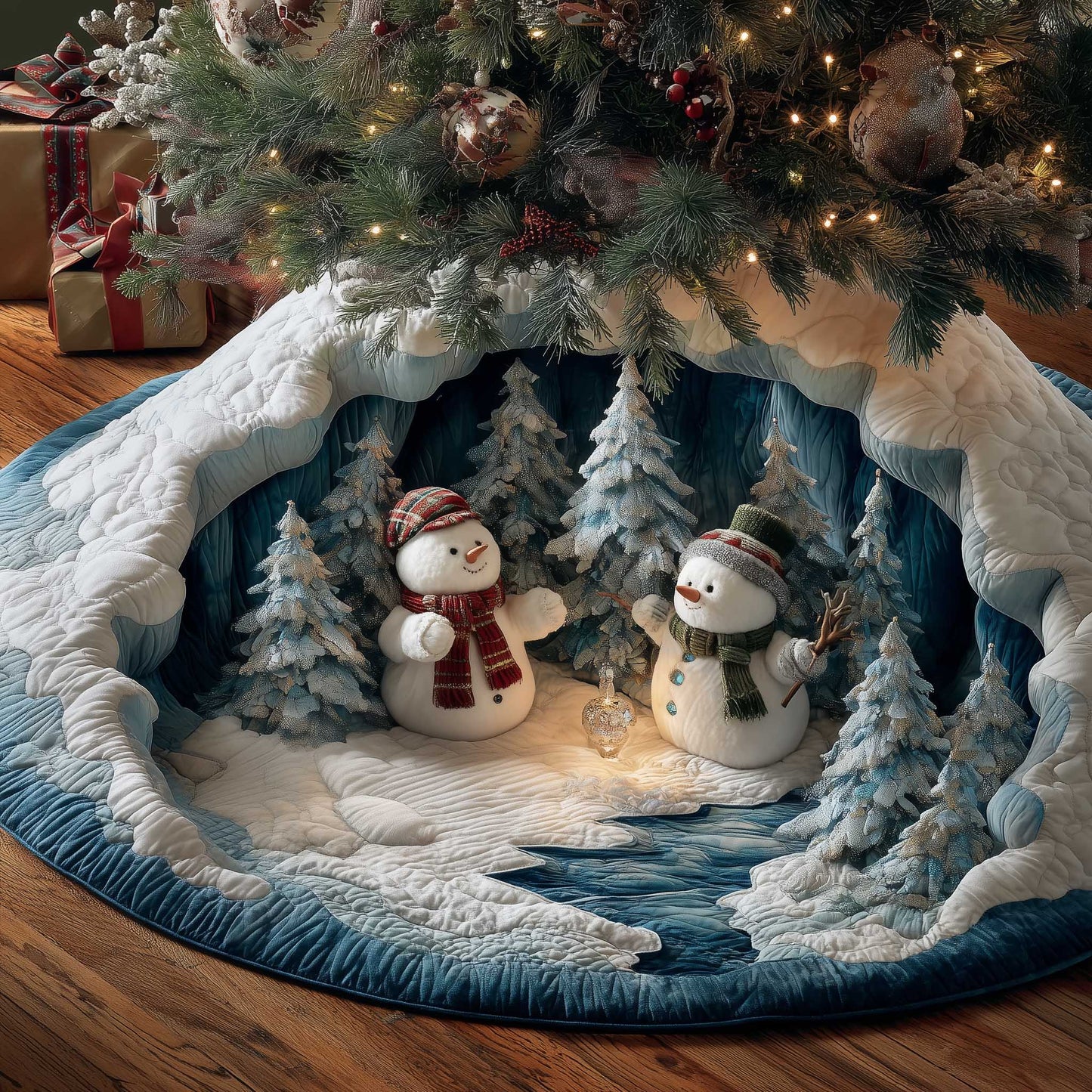 Frosty Gathering Quilted Tree Skirt GFTOTP13947