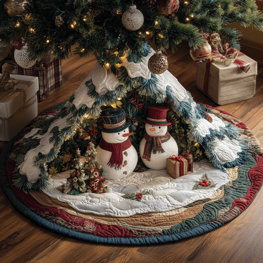 Frosty Gathering Quilted Tree Skirt GFTOTP13949