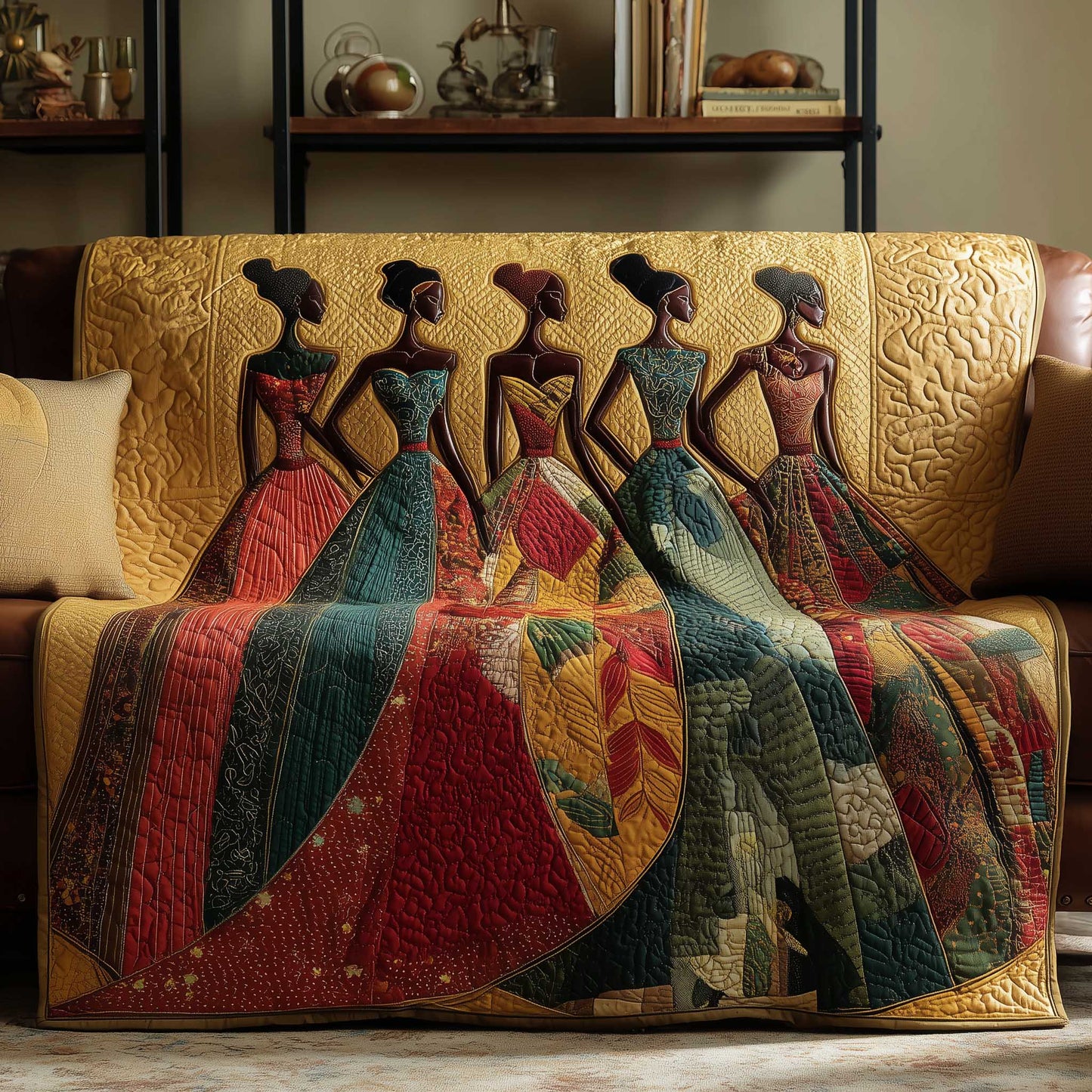 Heritage Glow Quilted Sofa Cover GFTOTP13954