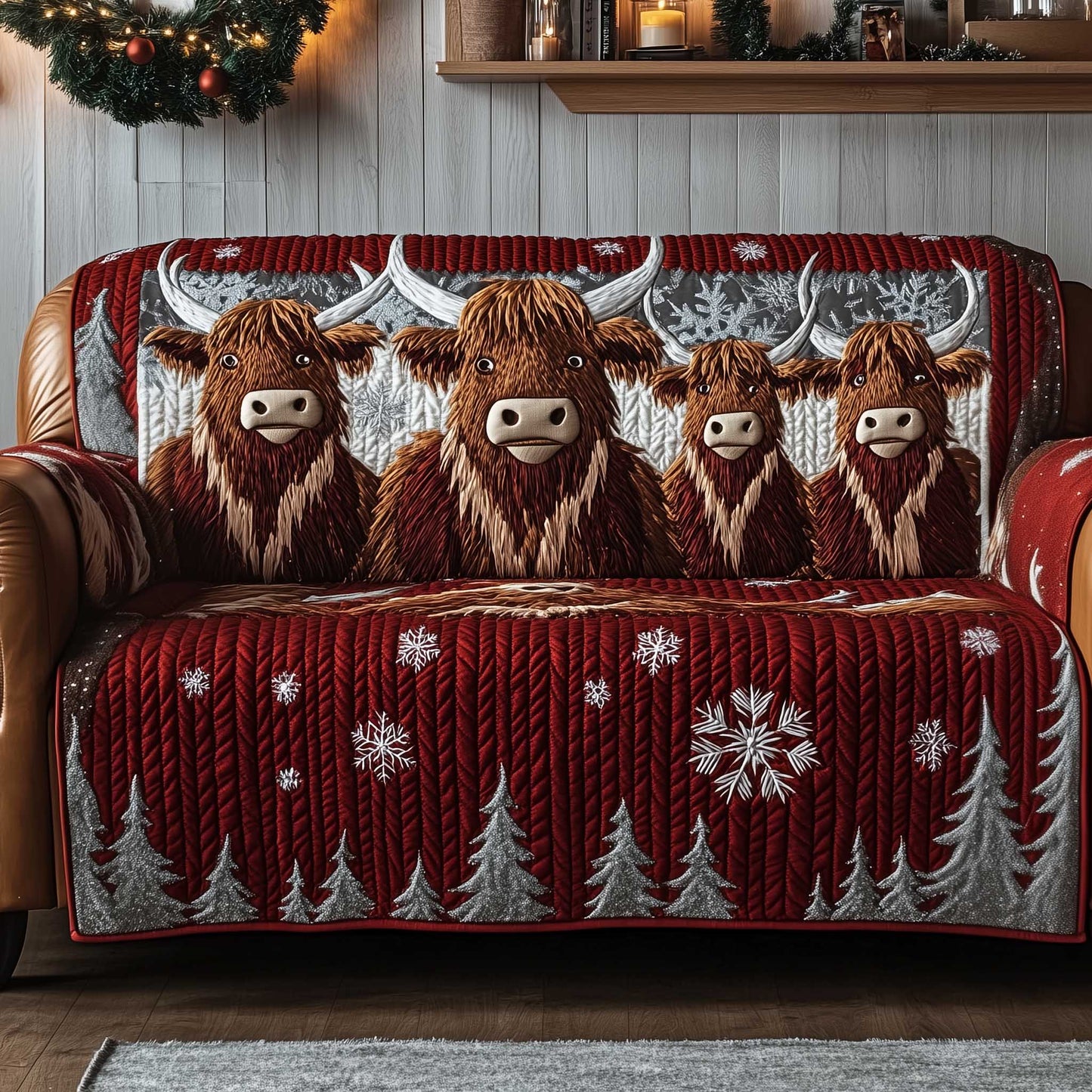 Yuletide Pasture Quilted Sofa Cover GFTOTP13985