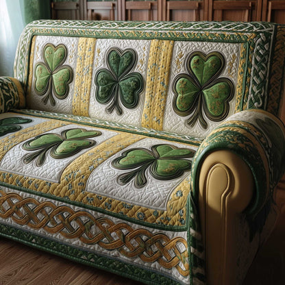 Irish Shamrock Quilted Sofa Cover GFTOTP14002