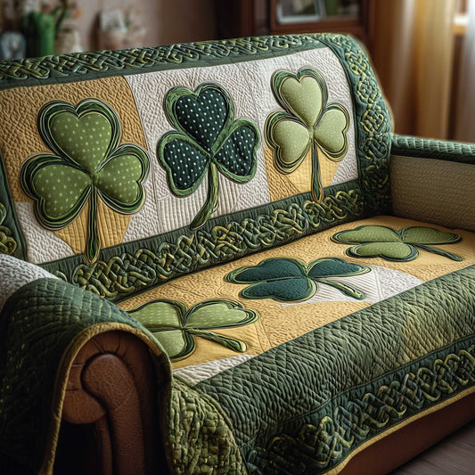 Irish Shamrock Quilted Sofa Cover GFTOTP14003