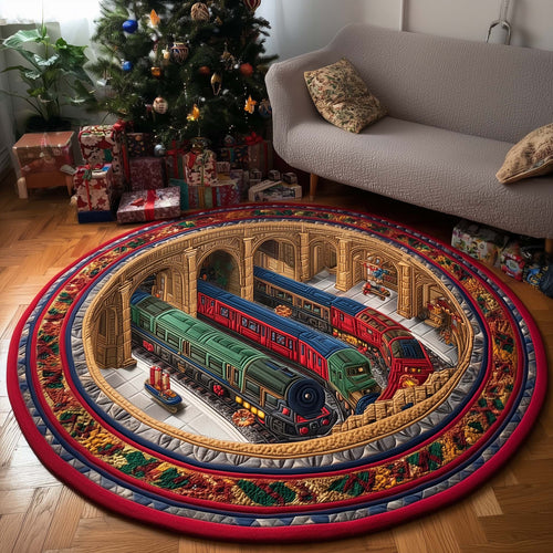 Yuletide Railway Quilted Round Mat GFTOTP14037