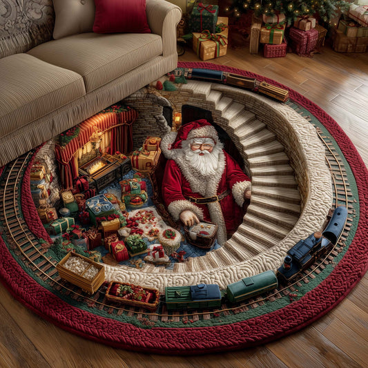 Santa Workshop Quilted Round Mat GFTOTP14041