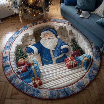 Santa Workshop Quilted Round Mat GFTOTP14042