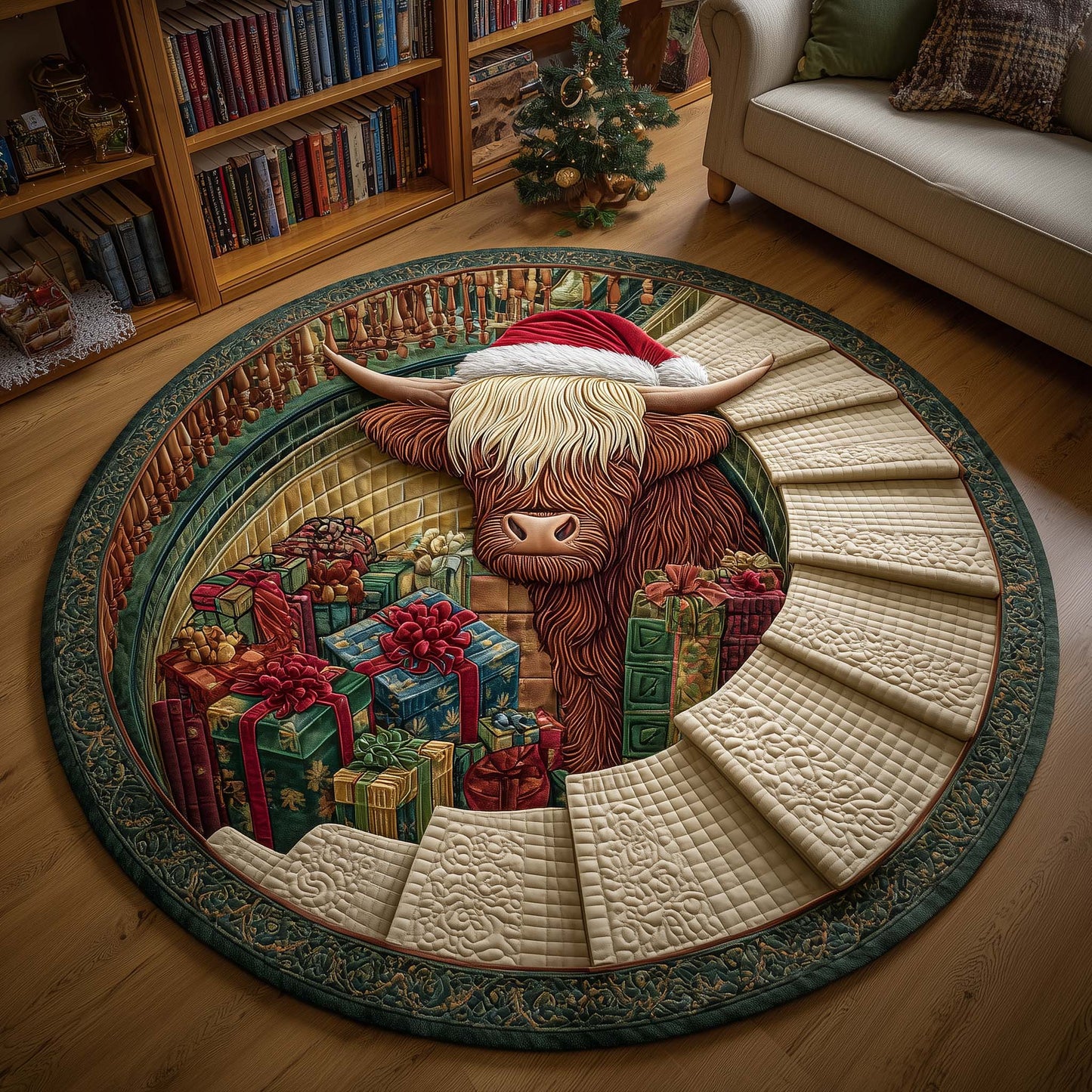 Yuletide Pasture Quilted Round Mat GFTOTP14066