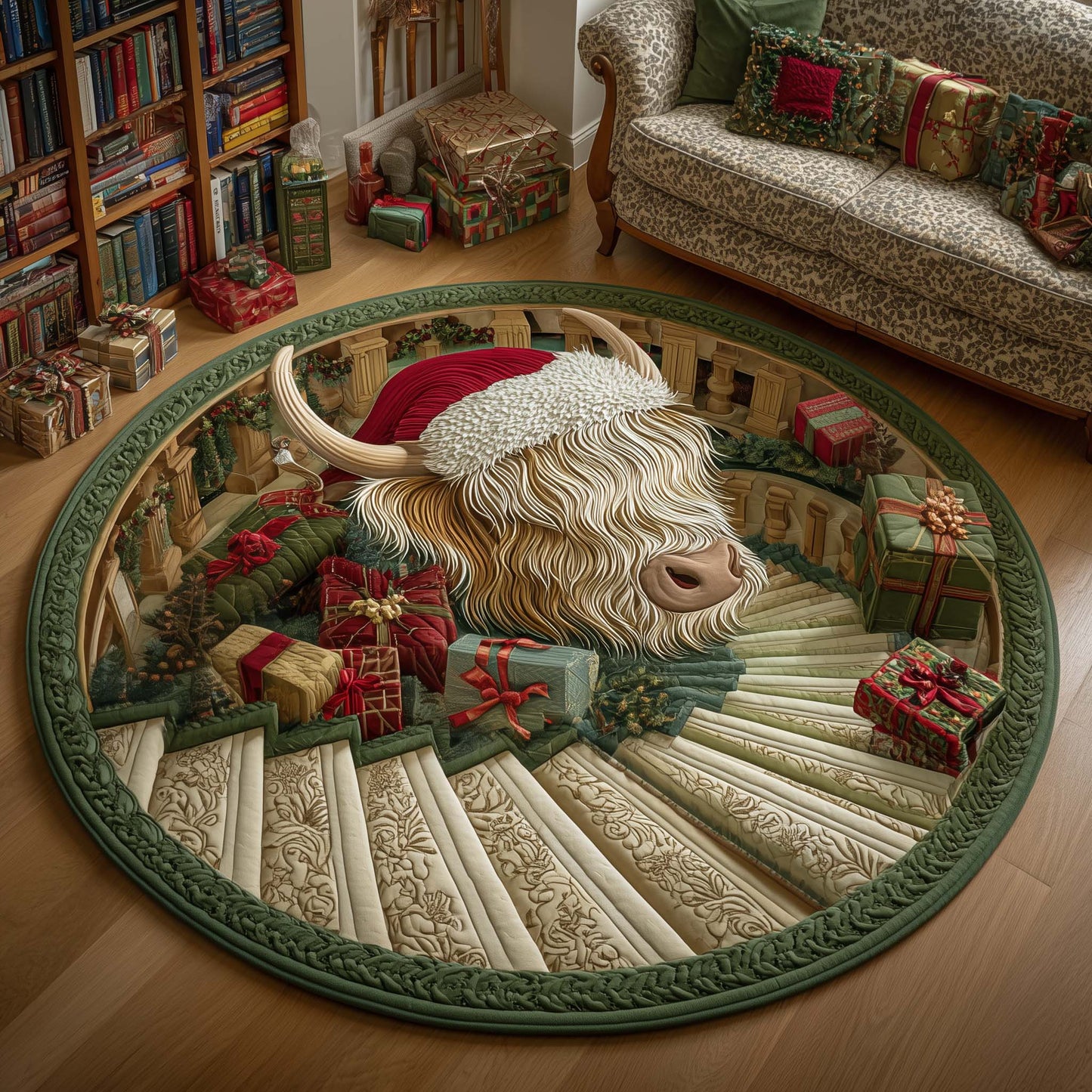 Yuletide Pasture Quilted Round Mat GFTOTP14067