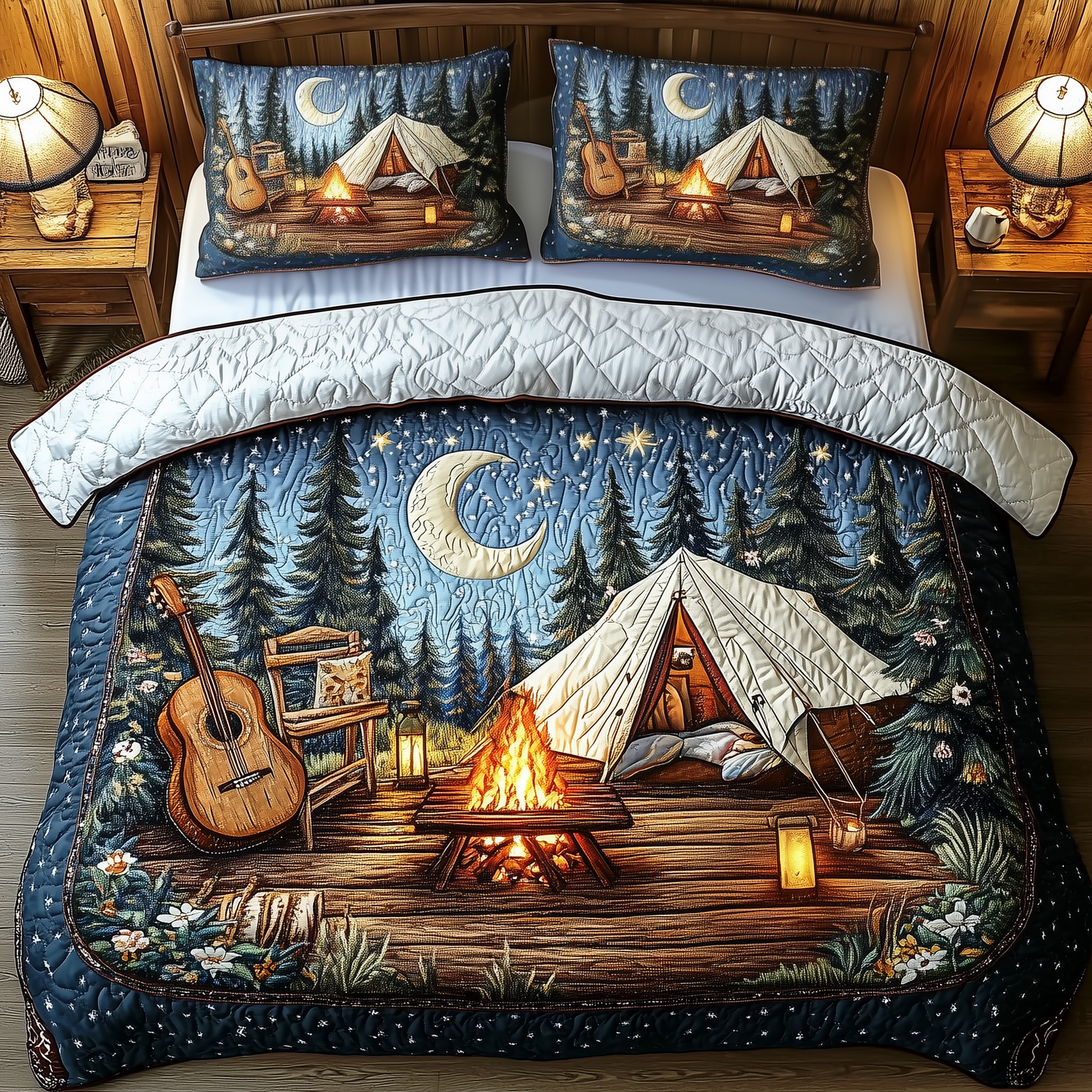 Peaceful Camping 3-Piece Quilted Bedding Set GFTOTP1406
