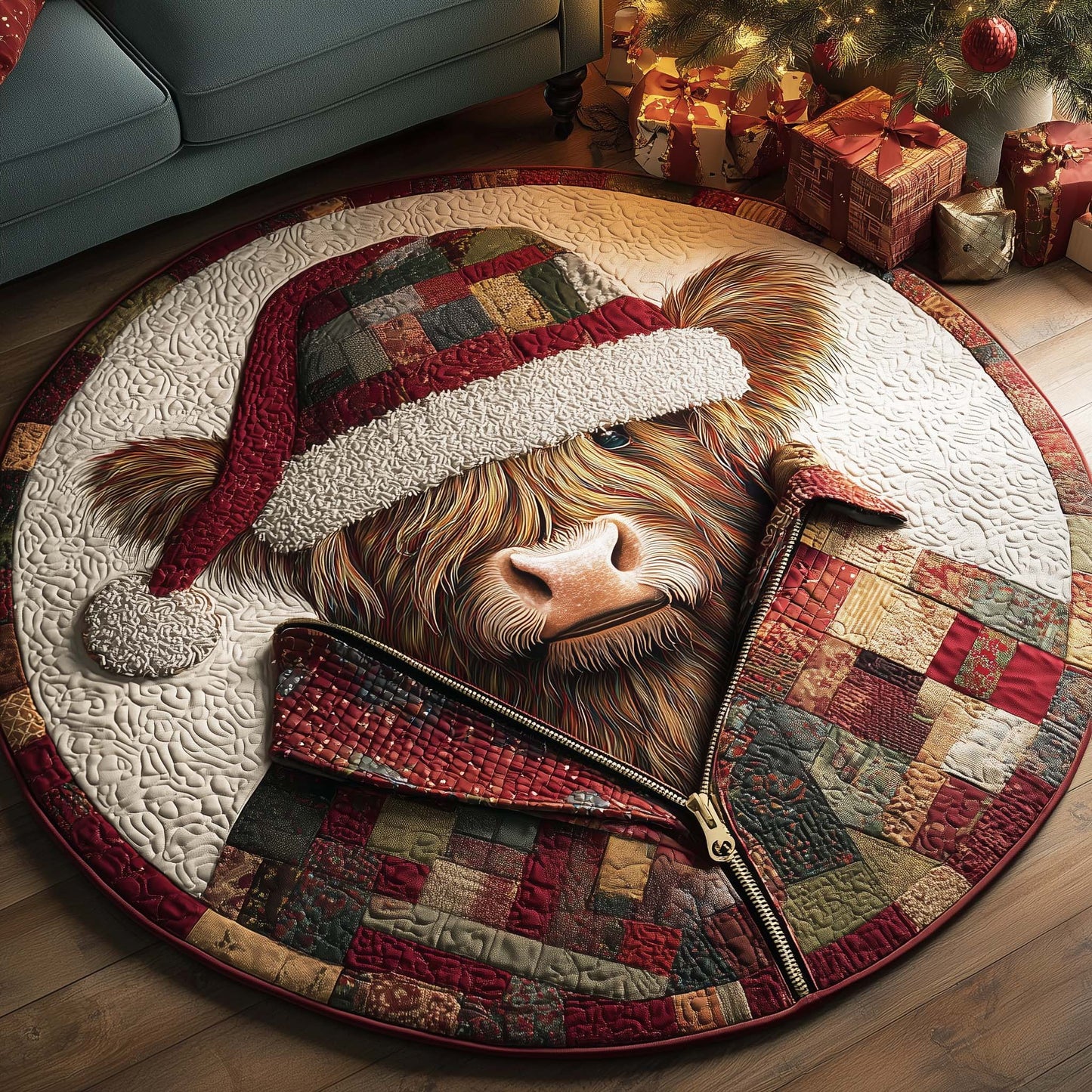 Yuletide Pasture Quilted Round Mat GFTOTP14070