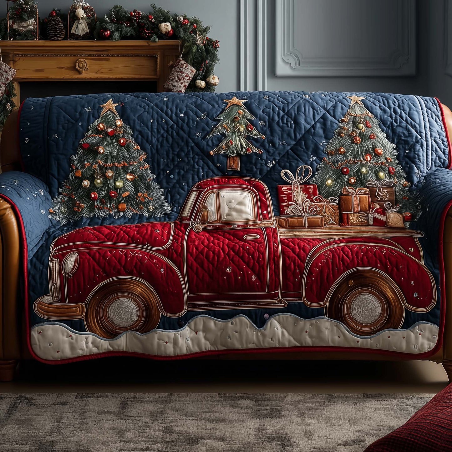 Frosted Journey Quilted Sofa Cover GFTOTP14075
