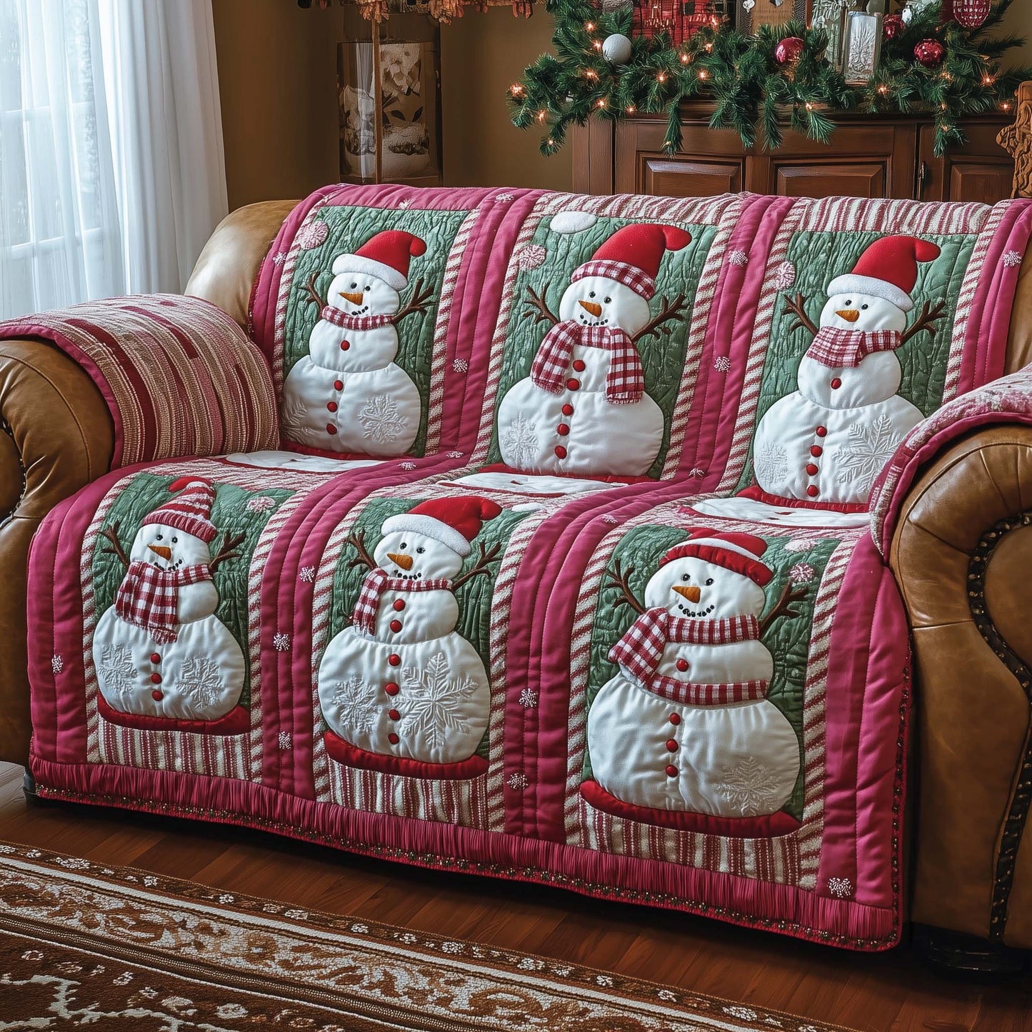 Frosty Friends Quilted Sofa Cover GFTOTP14118
