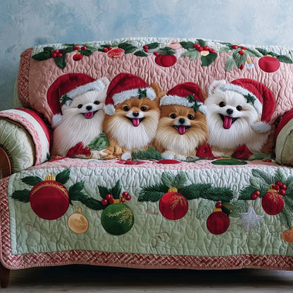 Jolly Pomeranian Quilted Sofa Cover GFTOTP14160