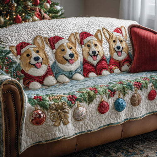 Jolly Corgi Quilted Sofa Cover GFTOTP14161