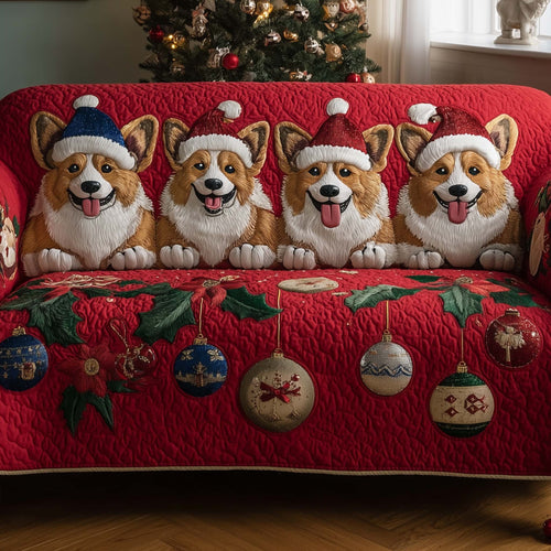 Jolly Corgi Quilted Sofa Cover GFTOTP14162