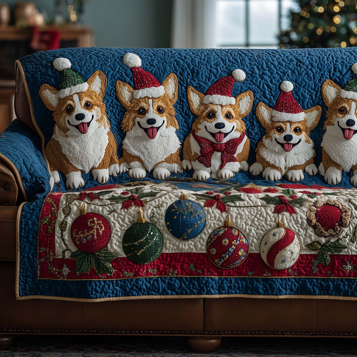 Jolly Corgi Quilted Sofa Cover GFTOTP14164