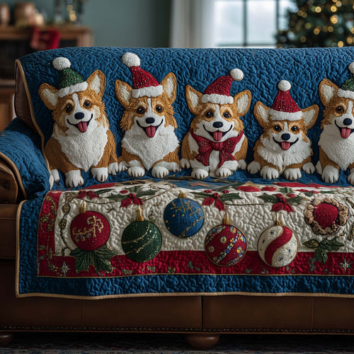 Jolly Corgi Quilted Sofa Cover GFTOTP14164