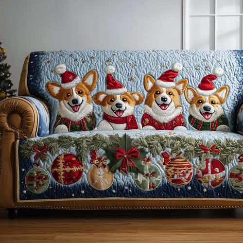 Jolly Corgi Quilted Sofa Cover GFTOTP14165