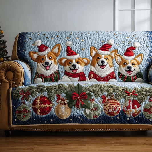 Jolly Corgi Quilted Sofa Cover GFTOTP14165