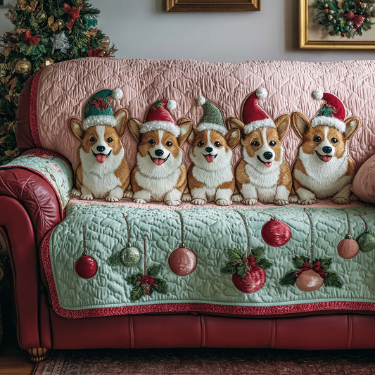 Jolly Corgi Quilted Sofa Cover GFTOTP14166