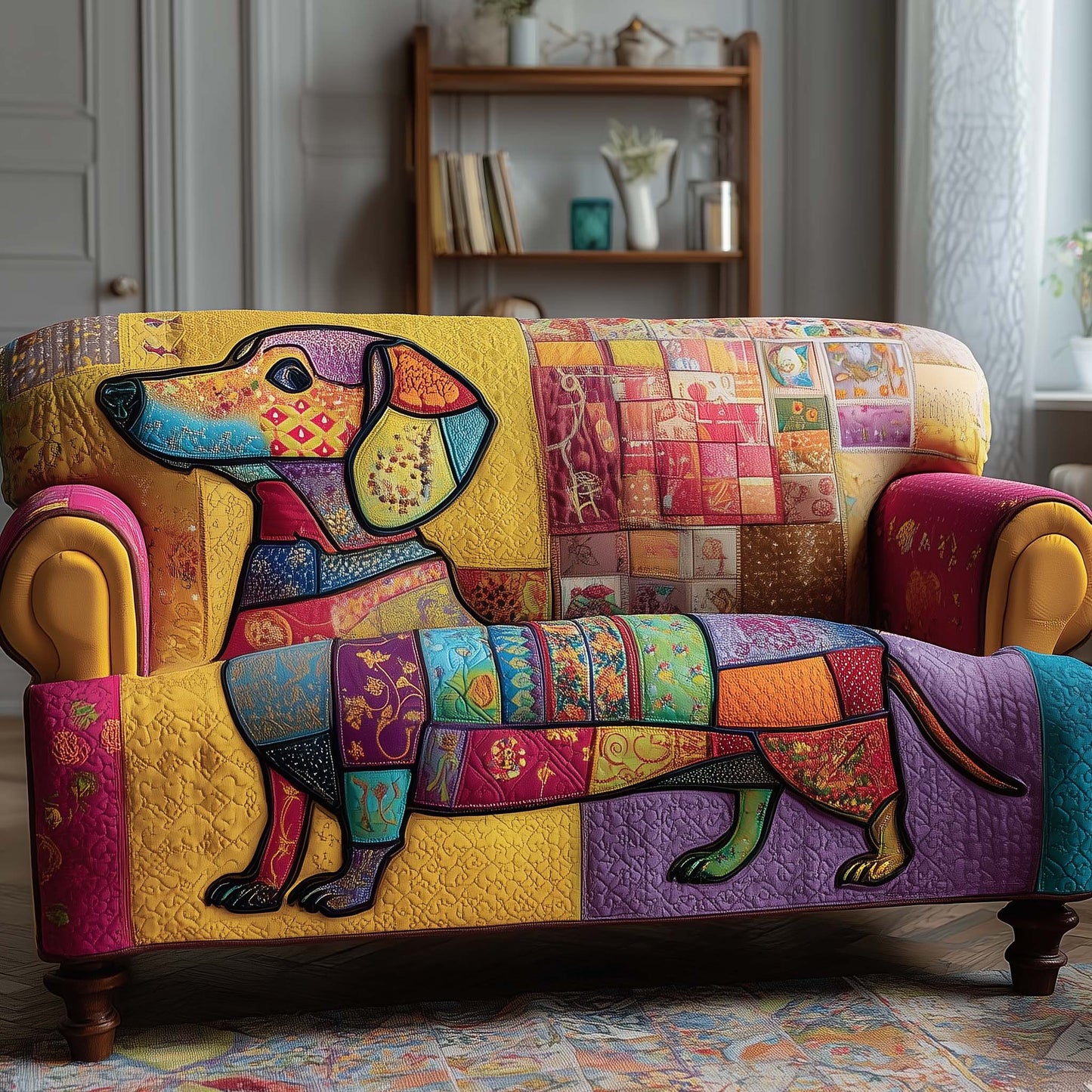 Dachshund Charm Quilted Sofa Cover GFTOTP14168