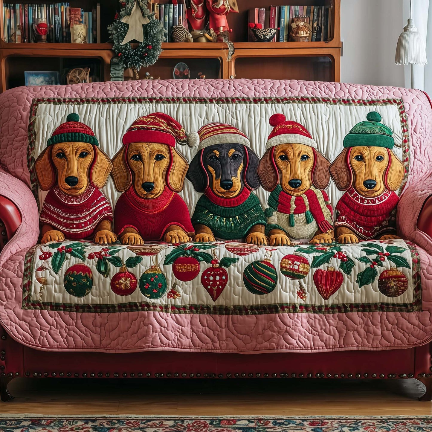 Jolly Dachshund Quilted Sofa Cover GFTOTP14170