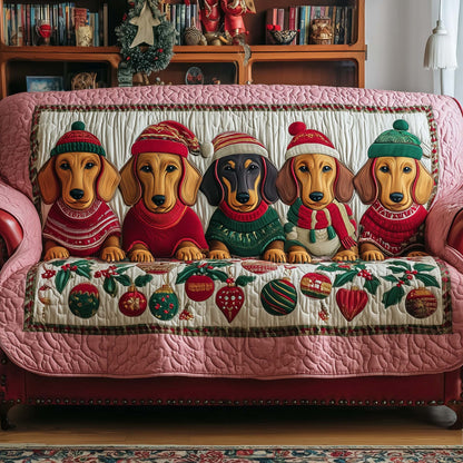 Jolly Dachshund Quilted Sofa Cover GFTOTP14170