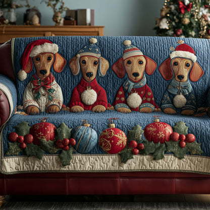 Jolly Dachshund Quilted Sofa Cover GFTOTP14171