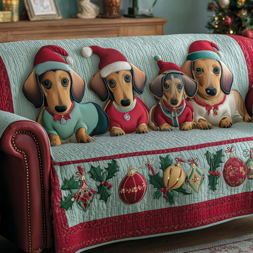 Jolly Dachshund Quilted Sofa Cover GFTOTP14172