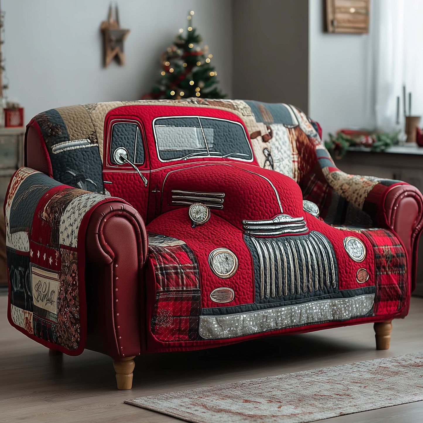 Retro Ride Quilted Sofa Cover GFTOTP14173