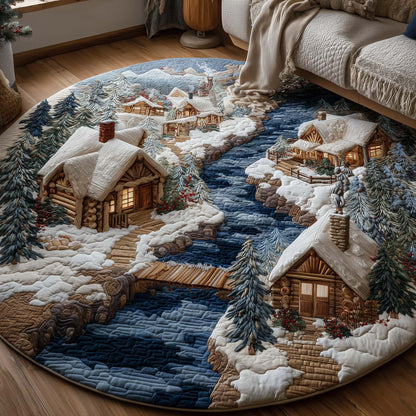 Frosted Townscape Quilted Round Mat GFTOTP14212