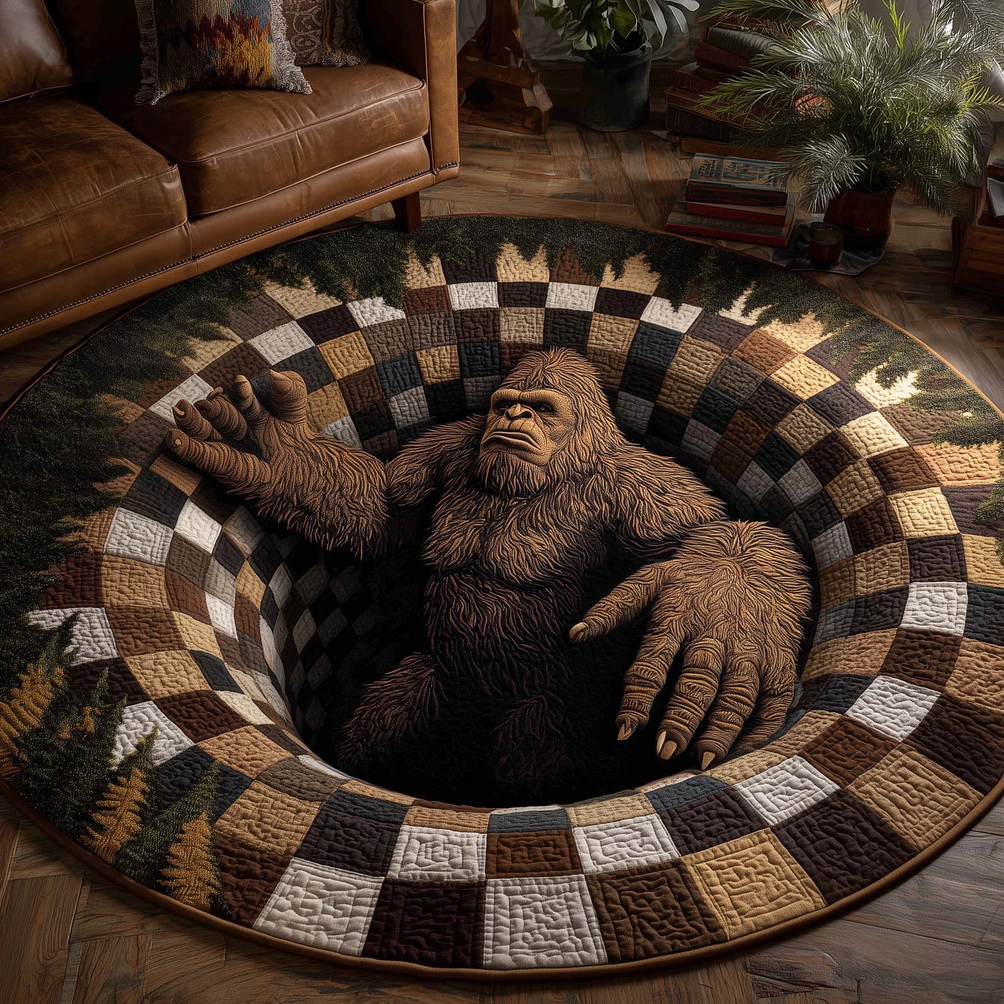 Sasquatch Trail Quilted Round Mat GFTOTP14286