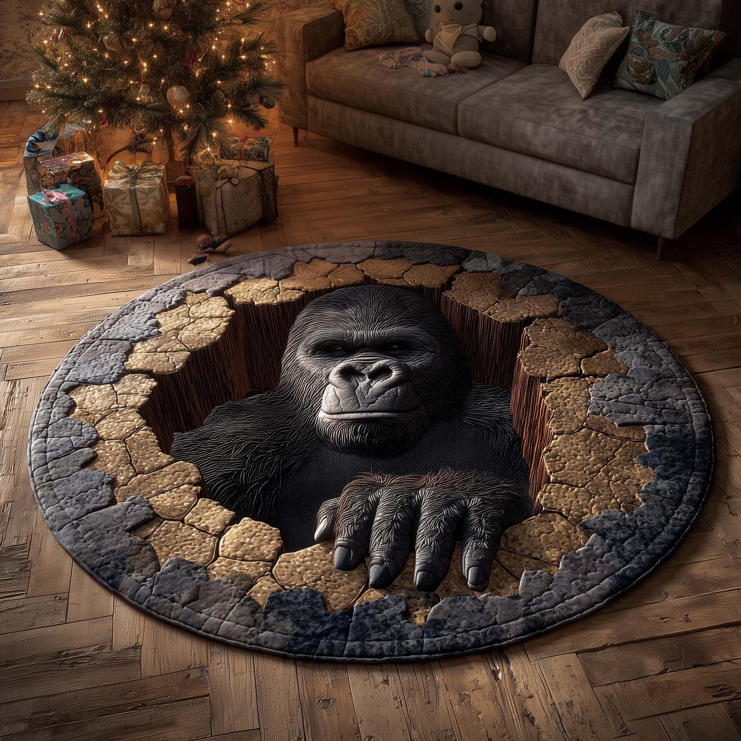 Sasquatch Trail Quilted Round Mat GFTOTP14288
