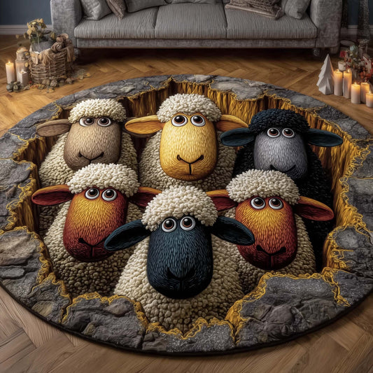 Woolly Meadow Quilted Round Mat GFTOTP14292