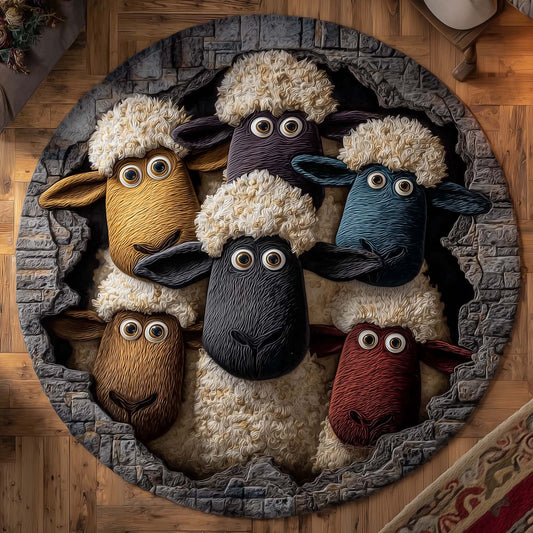 Woolly Meadow Quilted Round Mat GFTOTP14295