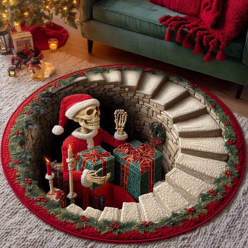 Yuletide Skeleton Quilted Round Mat GFTOTP14299