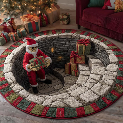 Yuletide Skeleton Quilted Round Mat GFTOTP14301