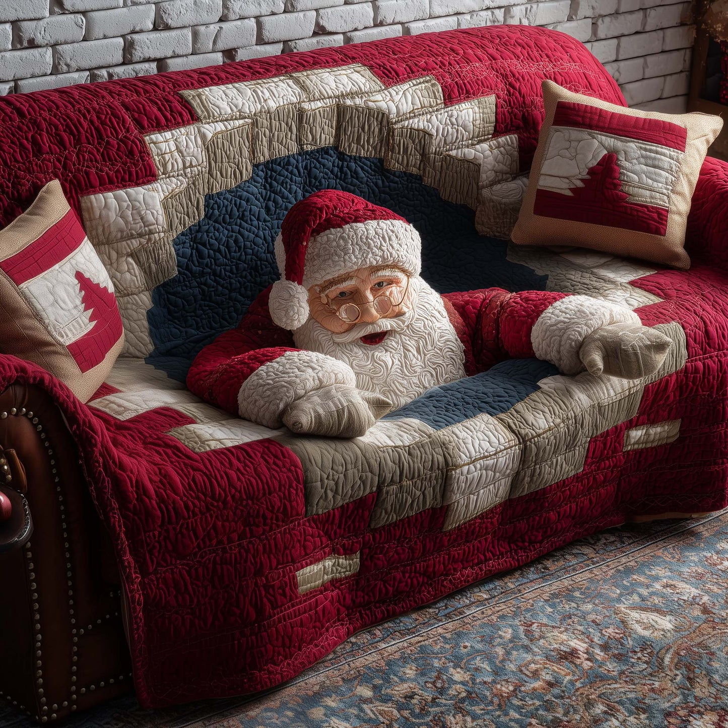 Holly Jolly Quilted Sofa Cover GFTOTP14346