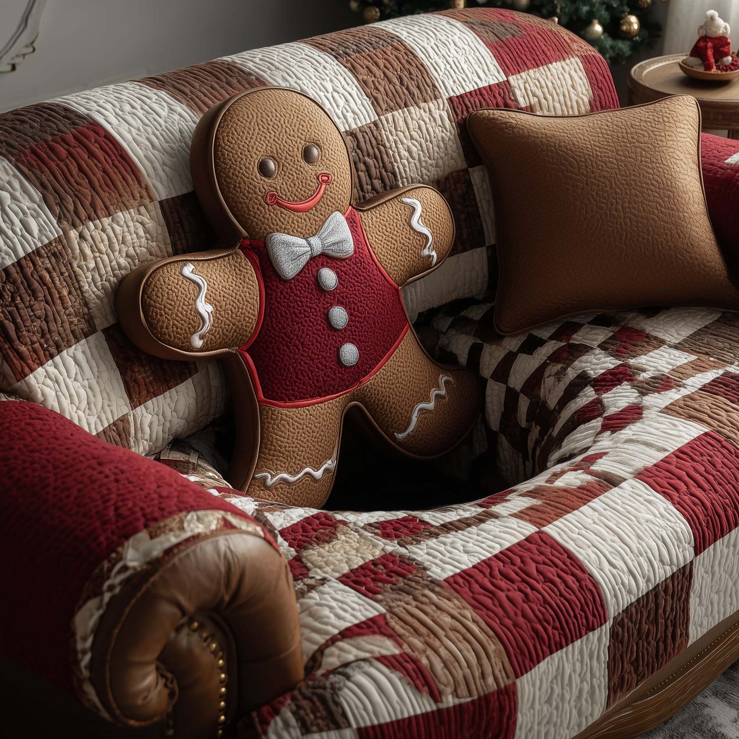 Holly Jolly Quilted Sofa Cover GFTOTP14350