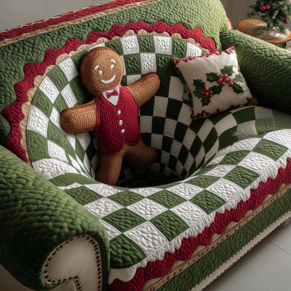 Holly Jolly Quilted Sofa Cover GFTOTP14351
