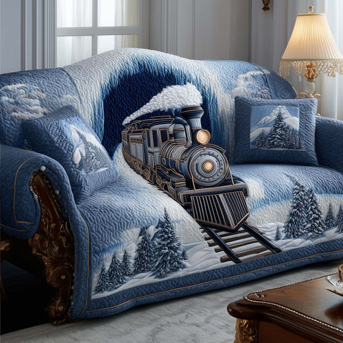 Yuletide Express Quilted Sofa Cover GFTOTP14369