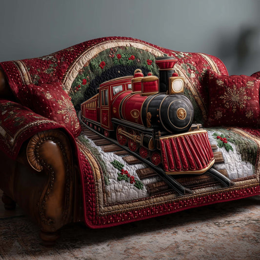 Yuletide Express Quilted Sofa Cover GFTOTP14371
