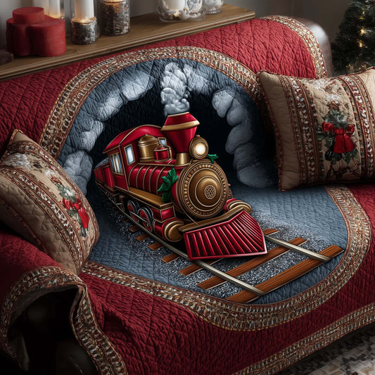 Yuletide Express Quilted Sofa Cover GFTOTP14372