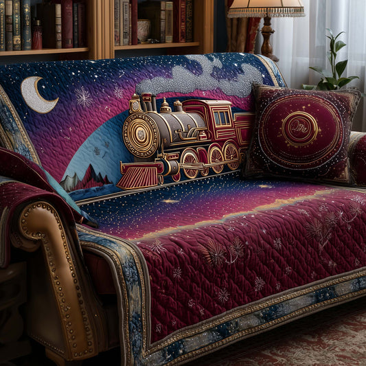 Yuletide Express Quilted Sofa Cover GFTOTP14373