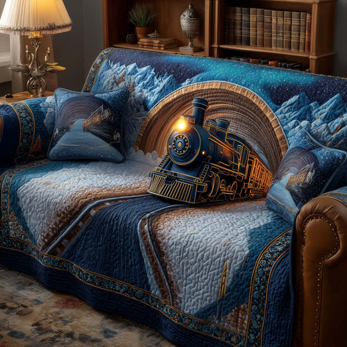 Yuletide Express Quilted Sofa Cover GFTOTP14374