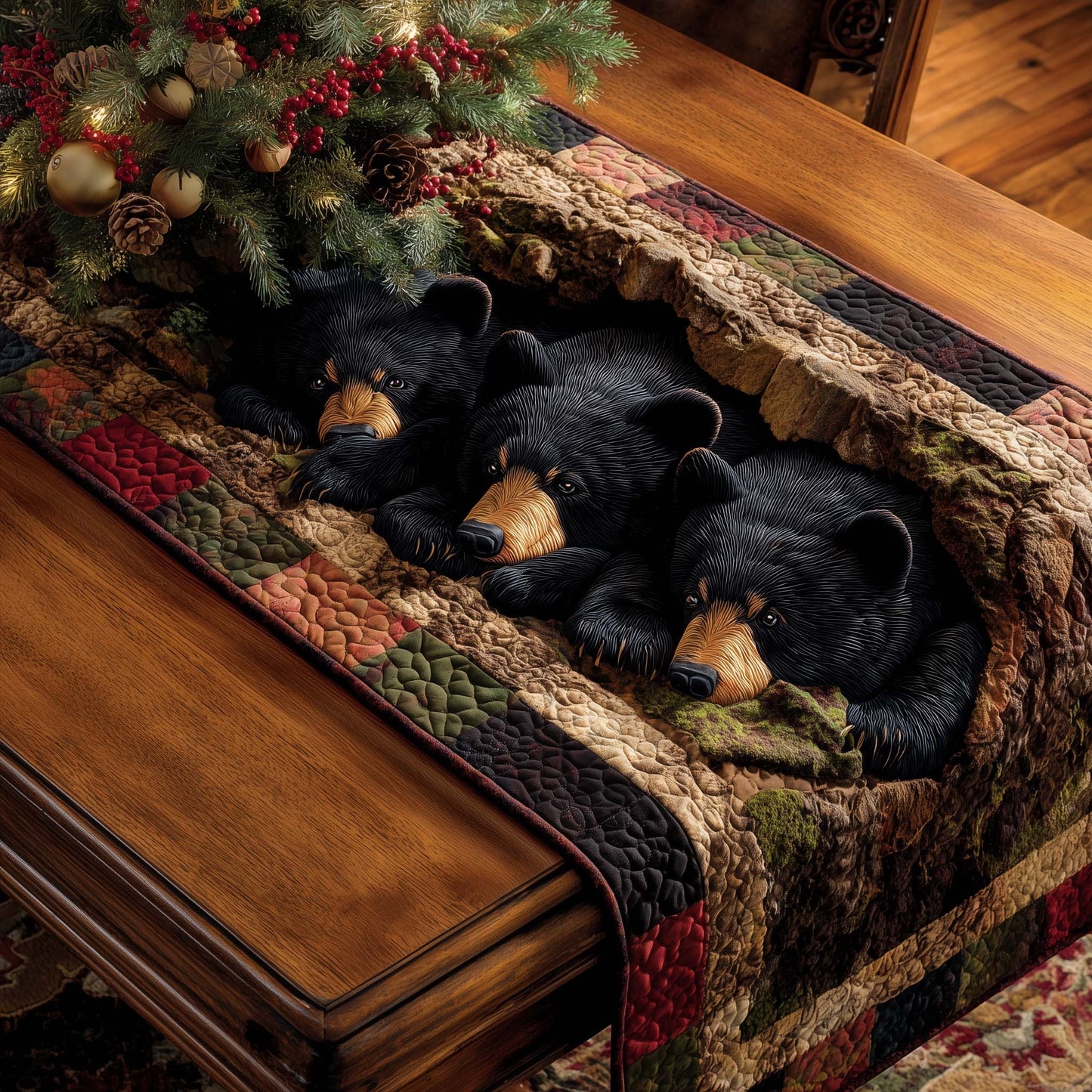 Bear Forest Spirit Quilted Table Runner GFTOTP14422