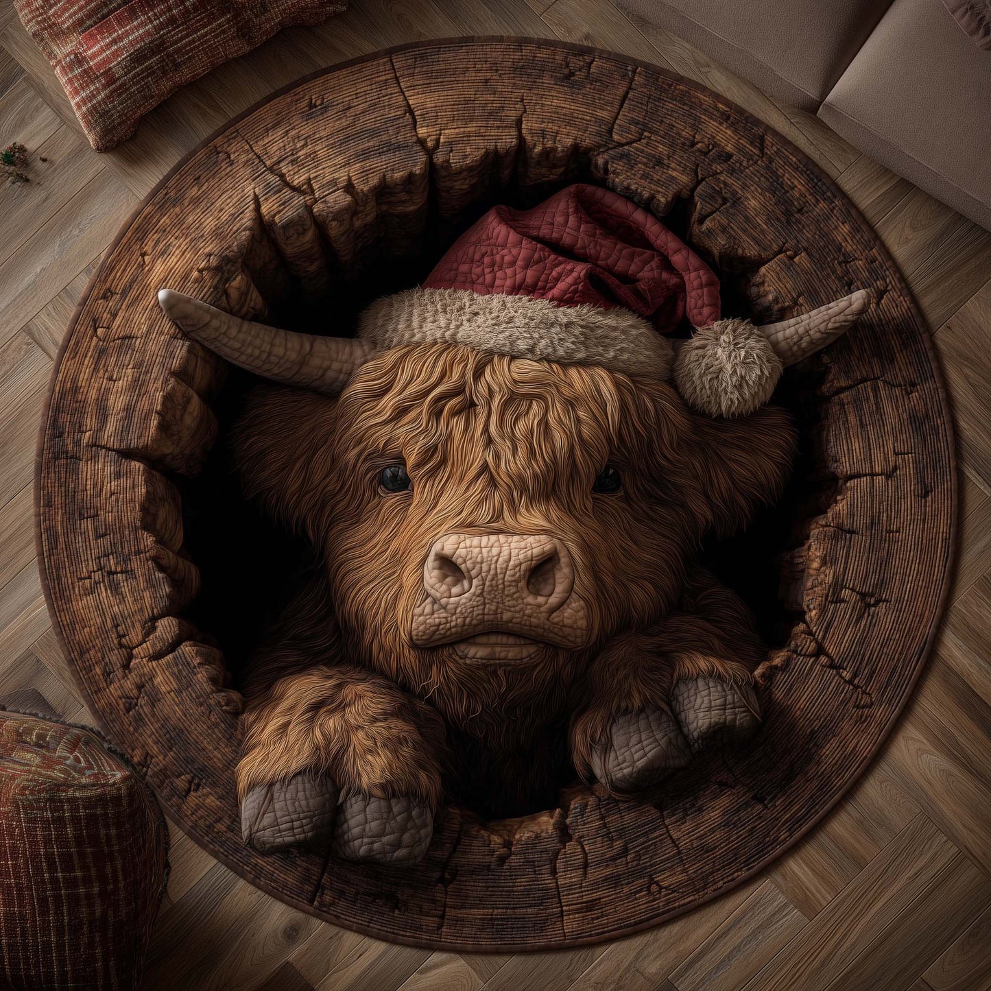 Rustic Homestead Quilted Round Mat GFTOTP14452